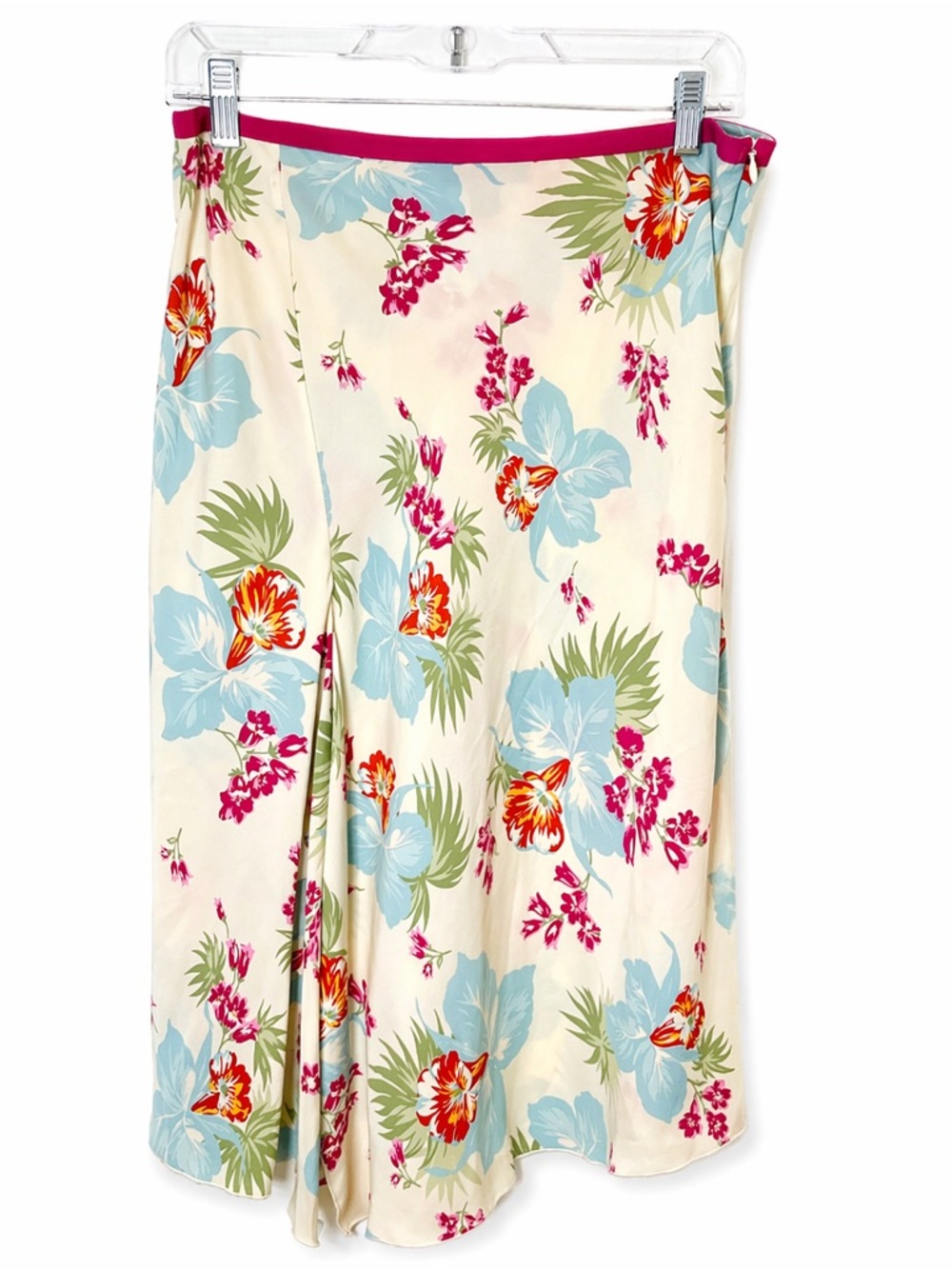 Vintage Silk Floral Skirt Identity Lord & Taylor Size 8